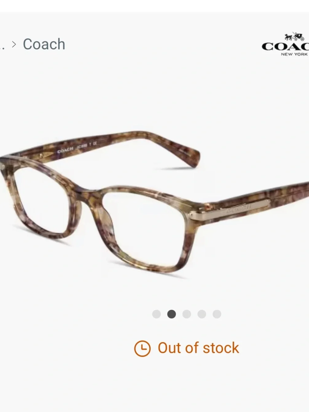 COACH Tortoiseshell Reading Glasses - Brown Multi Tone